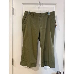 Michael Michael Kors Army Green Cropped Cuffed Pants 8P 2PS7307F1 Petite New